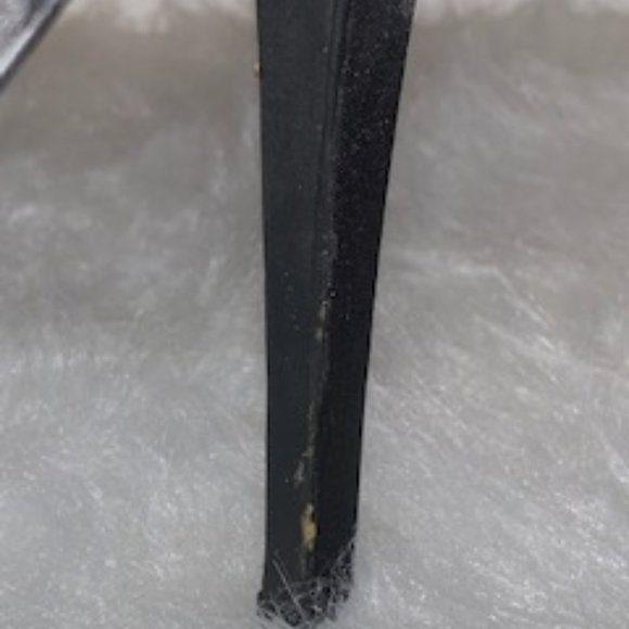 Black Suede and Satin Stiletto Peep Toe - Picture 3 of 5